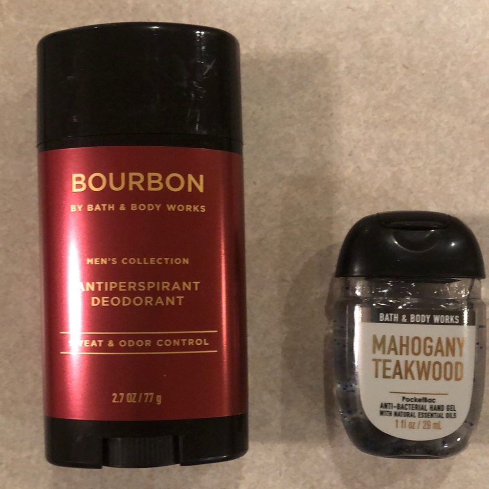 Bath & Body Works Bourbon antiperspirant and hand gel